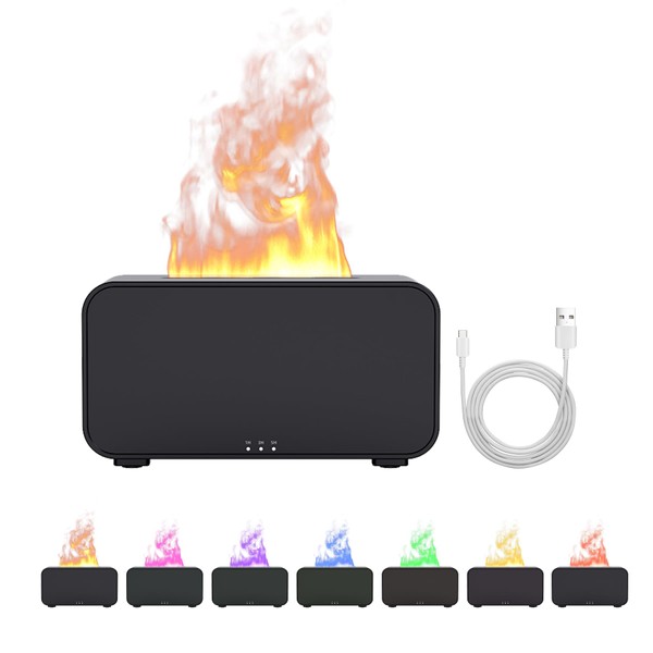 Rican Flame Fire Diffuser Humidifier, 120ml Essential Oil Diffusers, Cool