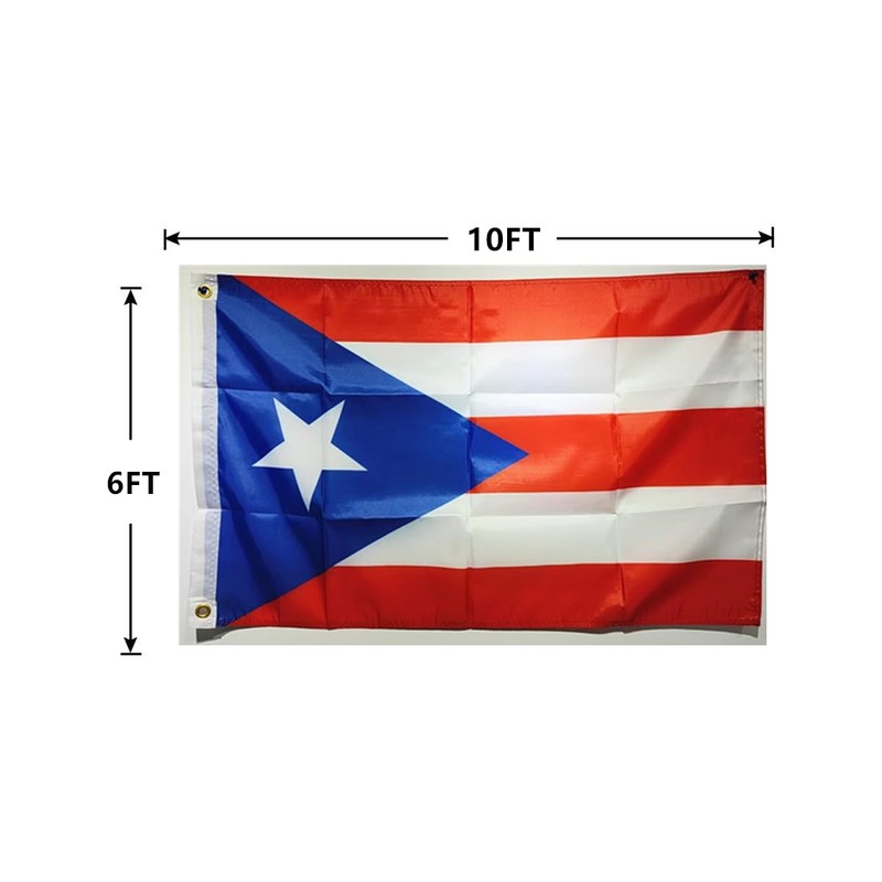 ACWIPT Puerto Rico Flag Puerto Rican National Flags 6x10FT,Vivid Color,100D
