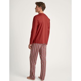 CALIDA Relax Imprint Men's Short Pyjamas 100% Cotton, Ochre Red