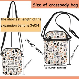 TSOTMO Hamilton Gift Eat Sleep Hamilton Repeat Crossbody Bag for Hamilton Fans Musical Lovers Gift (SLEEP Cross)