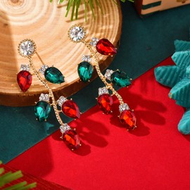 Christmas Light Bulbs Earrings for Women Holiday Colorful Bulb Earrings Xmas Rhinestone Drop Dangle Earrings Christmas Festival Jewelry Gift
