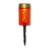 Star Solar LED Grave Light "Heart", Red/Gold, Height 12 cm,