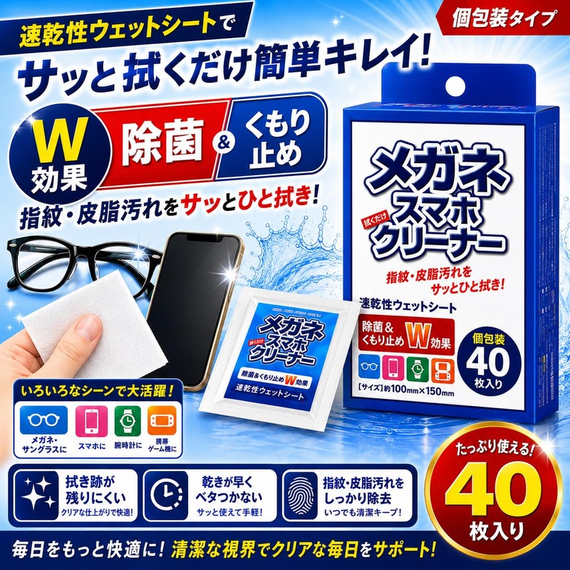 System Polymer Eyeglass Cleaner, 40 Count