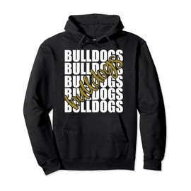 Bulldogs Gold School Sports Fan Team Spirit Pullover Hoodie