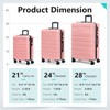 Krute Luggage Suitcase with Spinner Wheels 24-Inch Hardside Checked Luggage