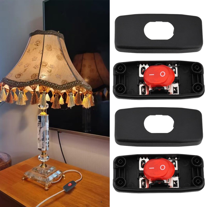 ECSiNG 4 pieces intermediate switch, black, 2-pole, rocker illuminated 250
