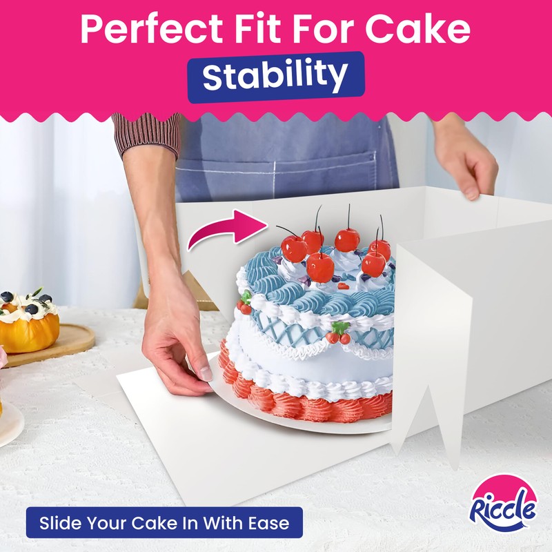 RICCLE 15pcs Cake Boxes, 10x10x8 Inches Tall Cake Box with