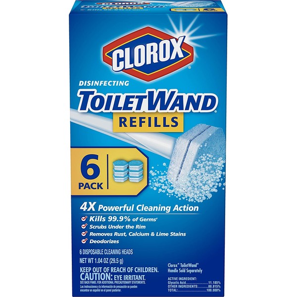 Clorox ToiletWand Disinfecting Refills, Disposable Wand Heads - 6 Count (Package May Vary)