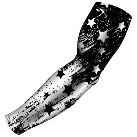 B-Driven Premium Pro-Fit Sports Compression Arm Sleeve (Single) Patriotic Designs Baseball Arm Sleeves - Men Women Youth