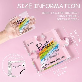 Tillskuch Bestie Gifts for Women - Puzzle-Shaped Acrylic Keepsake with Gift Box - Cool Friendship Gifts for Women, Friend Birthday Gifts, Christmas Gifts for friends, Thanksgiving Gifts