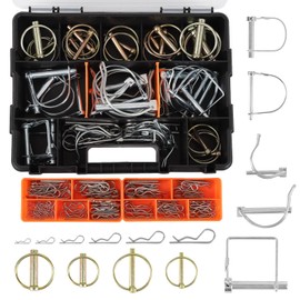192 Pcs Hitch Pin Linch and PTO Pins Clip for Trucks, Hand Carts, Trailers, Tractors,Weeder,Lawn Mowers, Farm Equipment, Snow Plows, and Heavy-Duty Trailer Accessories and Attachments