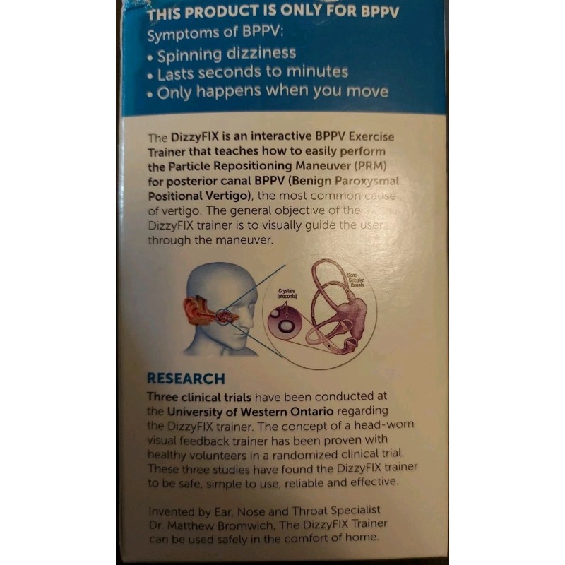 Dizzy Fix Vertigo Exercise Trainer for Home Use Drug Free