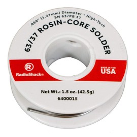 RadioShack SnPb 63/37 Tin/Lead Rosin-Core Solder, 0.050" Diameter - 1.5 oz. Spool