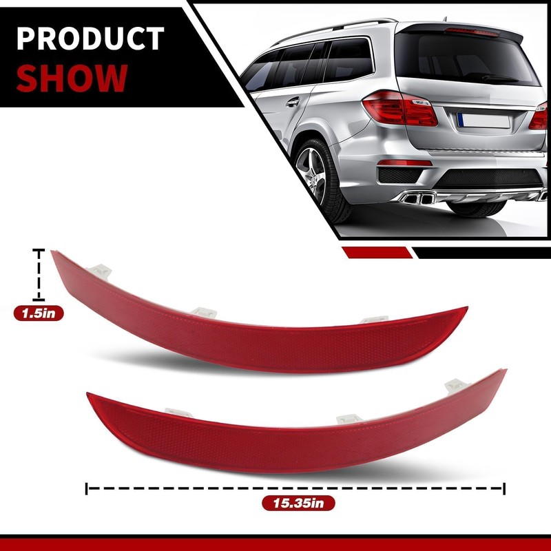 Nakkaa 2PCS Rear Bumper Reflector Compatible with X166 GL350 GL450