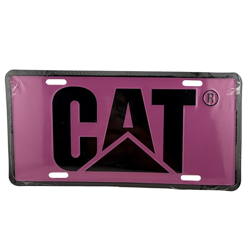 Caterpillar Dark Pink/Black Ladies Vanity Aluminum License Plate