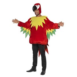 Smiffys mens Parrot Costume,Red,M - US Size 38"-40"