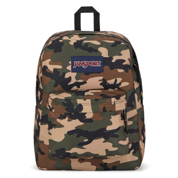 JanSport SuperBreak One School Backpack for Girls, Boys, Buckshot Camo - Durable, Lightweight Bookbag for Teens with 1 Main Compartment, Front Utility Pocket with Built-in Organizer - Premium Backpack