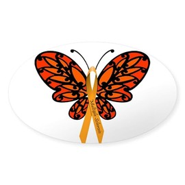 CafePress MS Awareness Butterfly Ribbon Sticker Oval Car Bumper Sticker