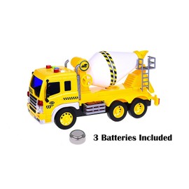 FMT 1:16 Friction Powered Toy Cement Mixer Truck With Lights & Sound Push & Go Friction Truck Toy For Boys & Girls