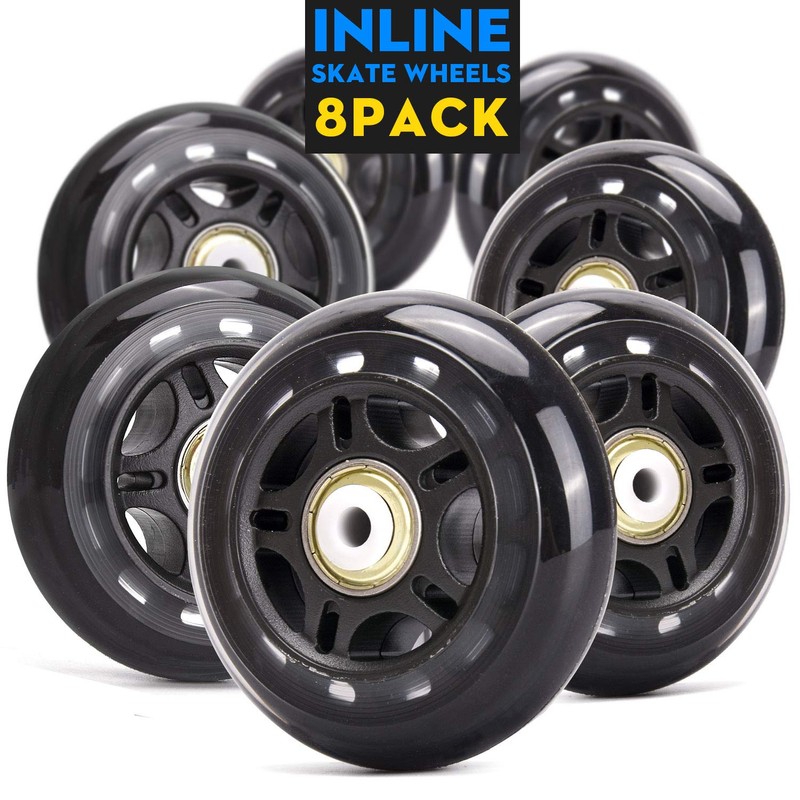 TOBWOLF 8 Pack 76mm 84A Inline Skate Wheels with ABEC-7