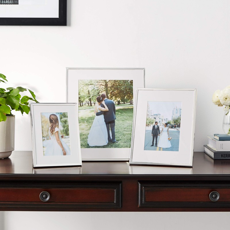 Lawrence Frames Silver Plated Matted 8 by 10 Picture Frame