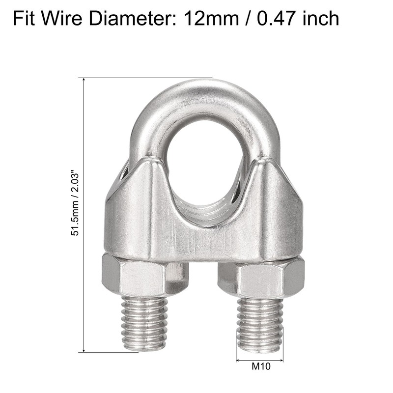sourcing map Wire Rope Clip Clamp M12 316 Stainless Steel