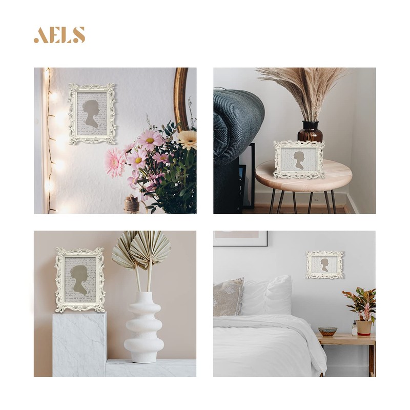 AELS 5x7 Inch Vintage Picture Frame, Elegant Antique Photo Frames