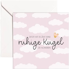 Karte Schwangerschaft Wolken Schwangerschaftskarte süße Gratulationskarte werdende Mama Mommy to be Glückwunschkarte für Tochter Schwester Frau beste Freundin mit Umschlag Klappkarte