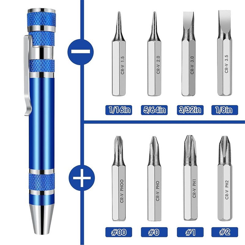 VIVIIHOO Pack of 4 8 in 1 Pen Screwdriver Set