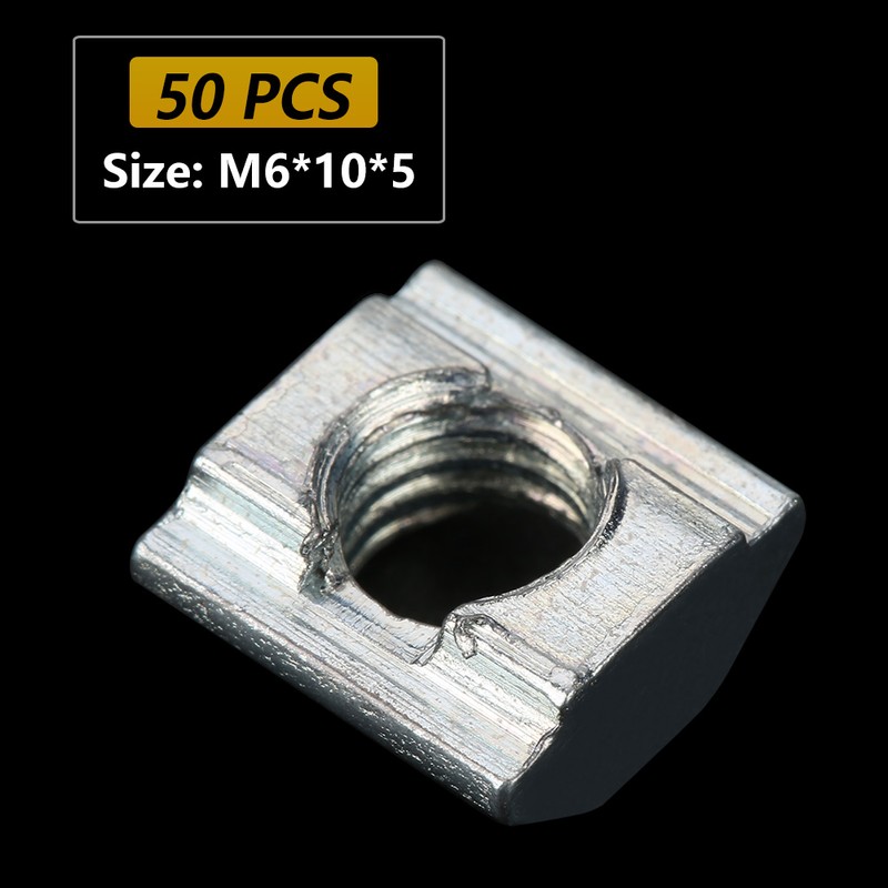 50pcs Carbon Steel Sliding T slot Nut for 20 Series