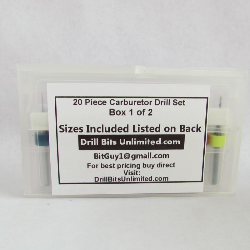 20 Piece Carburetor Jet Drill Bits Mini Drill Bit Kit