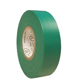 TradeGear (1PK Green Colored Electrical Tape - PVC General Purpose - Waterproof, Flame-Retardant, Rubber Based Adhesive, UL Listed - Rated for Max. 600V and 80oC Use – 60’ x 3/4" x 0.07"