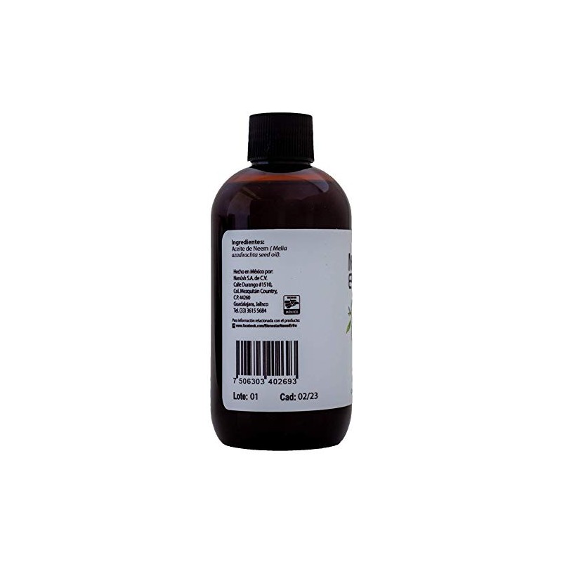 Aceite de NEEM Orgánico 100% puro sin diluir - Azadiractina