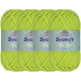 JubileeYarn 50g/ball Lime Green Polyester Spongy Dinnerware Yarn - 4 skeins