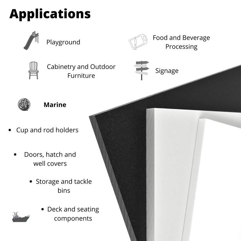 BuyPlastic Black HDPE Boat Board, Marine Grade Plastic 1/4" x