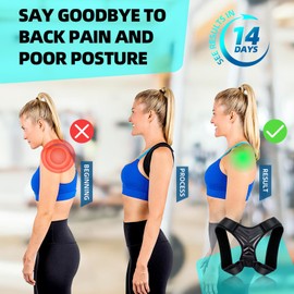Back Straightener, Back Strap Posture Correction Back Women's Back Support Belt for Shoulder Strap Posture Correction Straight Back Straightener for Effectively Prevents Humps, Relieves Back Pain