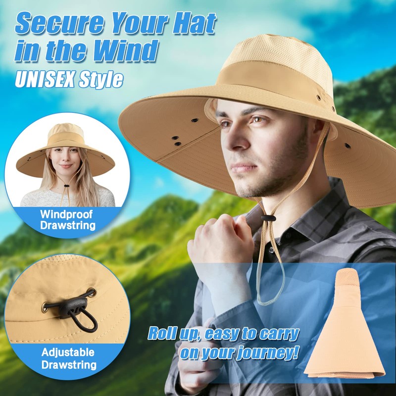 Sombrero de pesca de ala súper ancha UPF 50+ sombrero
