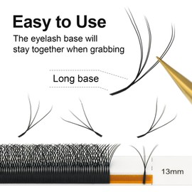 COZBIRD 3d ww Eyelash Extensions Accessories, W 6d Ready Fans (Double 3D) Mega Volume Eyelash Fans, Self-Fanning Natural Artificial Eyelash Extension (Thickness 0.07 mm, C Curl, 8-12 mm Mix)