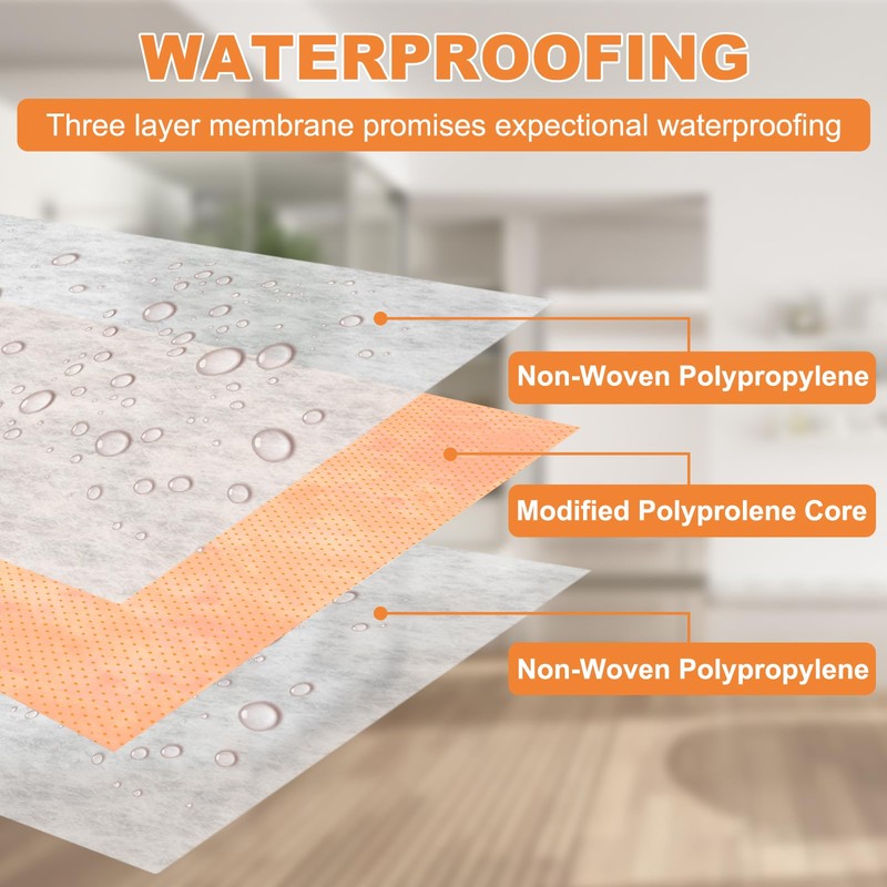 42 Sq Ft Waterproof Membrane Band Roll, 5" x 100