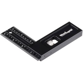 Woodraphic Precision Square Ruler for Measuring and Marking - Aluminum Steel Framing Tool for Professional Carpentry Use (R-4 inch)