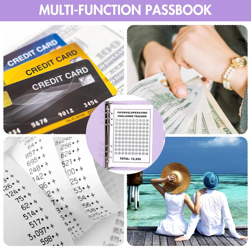 ALLOMN 100 Envelope Saving Challenge Euro, 100 Envelopes Saving Challenge