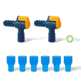 Pack of 6 Bite Valve for Camelbak, Mouthpiece Replacement with 2 Angled Hose Connections and O-Ring Replacement Parts for Camelbak Backpack Water Reservoir