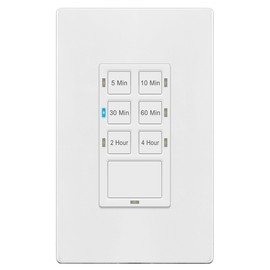 TG 4 Hour Countdown Timer Switch, Light Switch Timer for Bathroom Exhaust Fan, 5 min-2 Hours-4 Hours, Night Light LED Indicator, Neutral Wire Required, UL Listed, Screwless Wall Plate, White