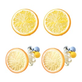 2 Pieces Orange Hair Clips And 2 Pieces Orange Hair Rings, Cute Hair Accessories, Creative Styling Hair Accessories, Hairstyle Decoration Accessories.