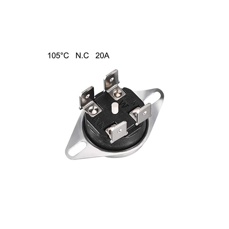 uxcell KSD302T Thermostat, Temperature Control Switch 105°C 20A Manual Reset