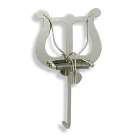 Marching fork for trumpet/cornet tuner L shape (attachment to 3rd valve train, silver Faber Lyra Lyre music holder, nickel-plated)