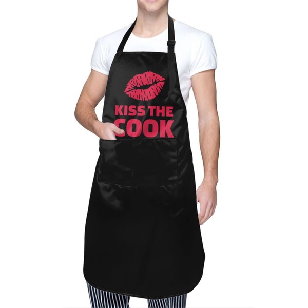 Echoserein Funny Kiss The Cook Apron Adjustable Bib Aprons With