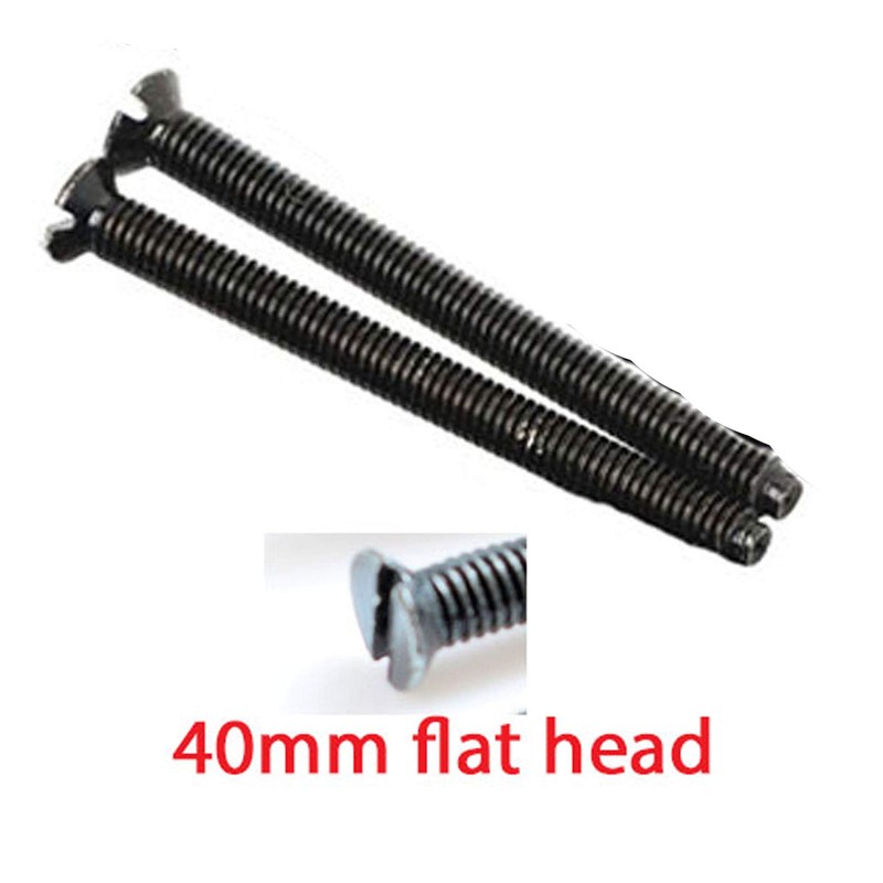 Black Nickel Flat Head Long Electrical Socket Switch Screws (10,