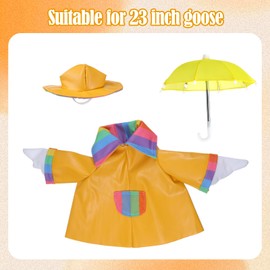 Arrowbash 23 Inch Porch Goose Outfit Raincoat, Yard Cement Goose Clothes Cute Costume Outfit for Lawn Decor Outdoor Garden Yard Patio Statue Art