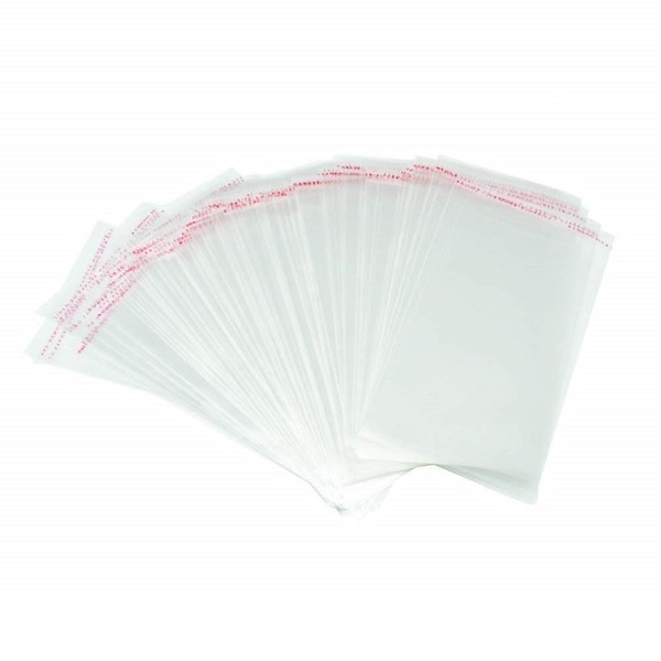 Borningfire 200 Pcs 4"x4" Square Clear Cello Cellophane Bags Resealable Self Adhesive Sealing, Good for Bakery Cookie Candy Soap Cards Snacks Food Treat Gift Favor